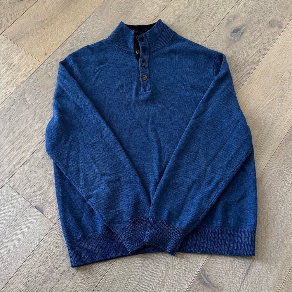 Johnston & Murphy Quarter Snap Merino Wool Sweater Large